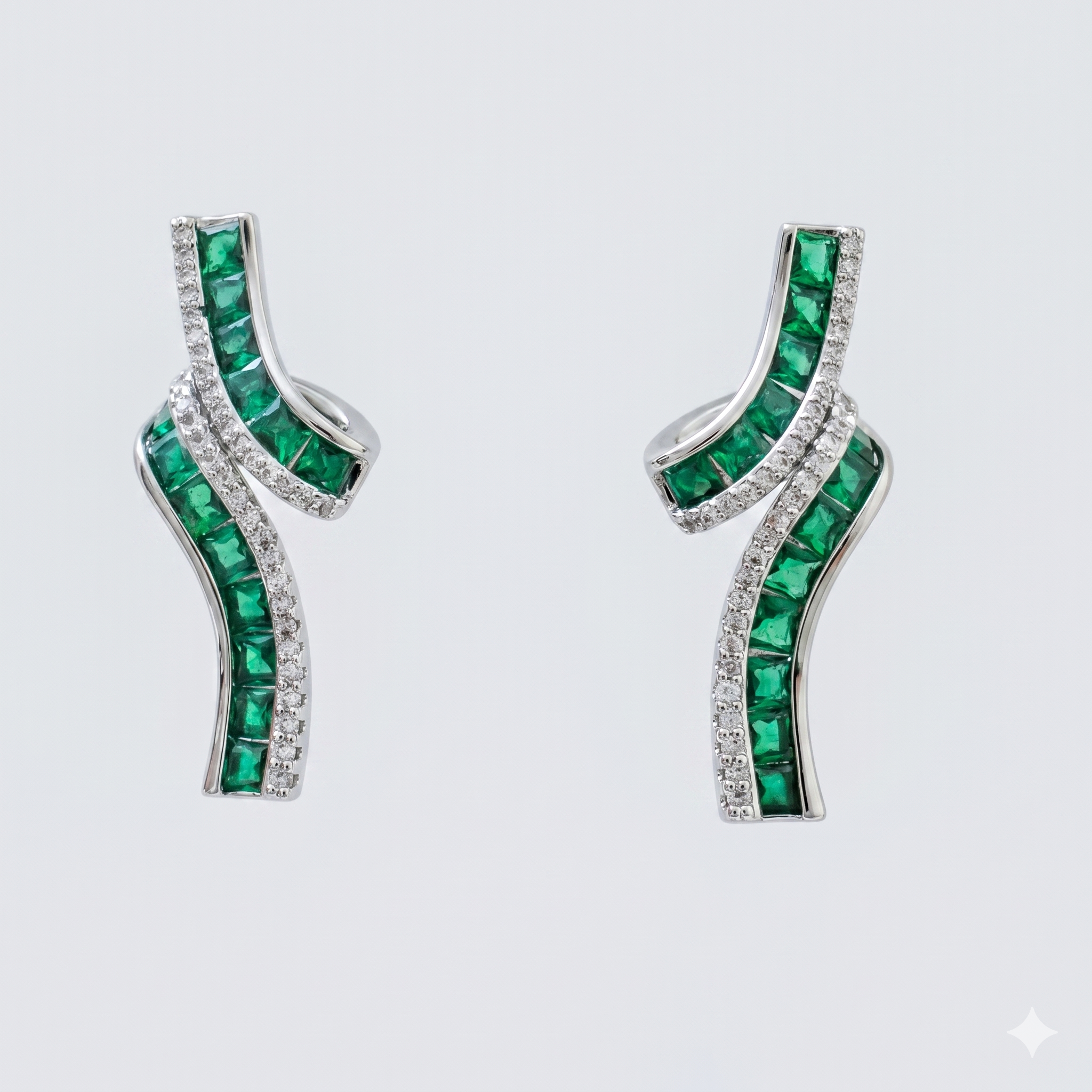 Twisted Elegance Anti-Tarnish American Diamond Earrings