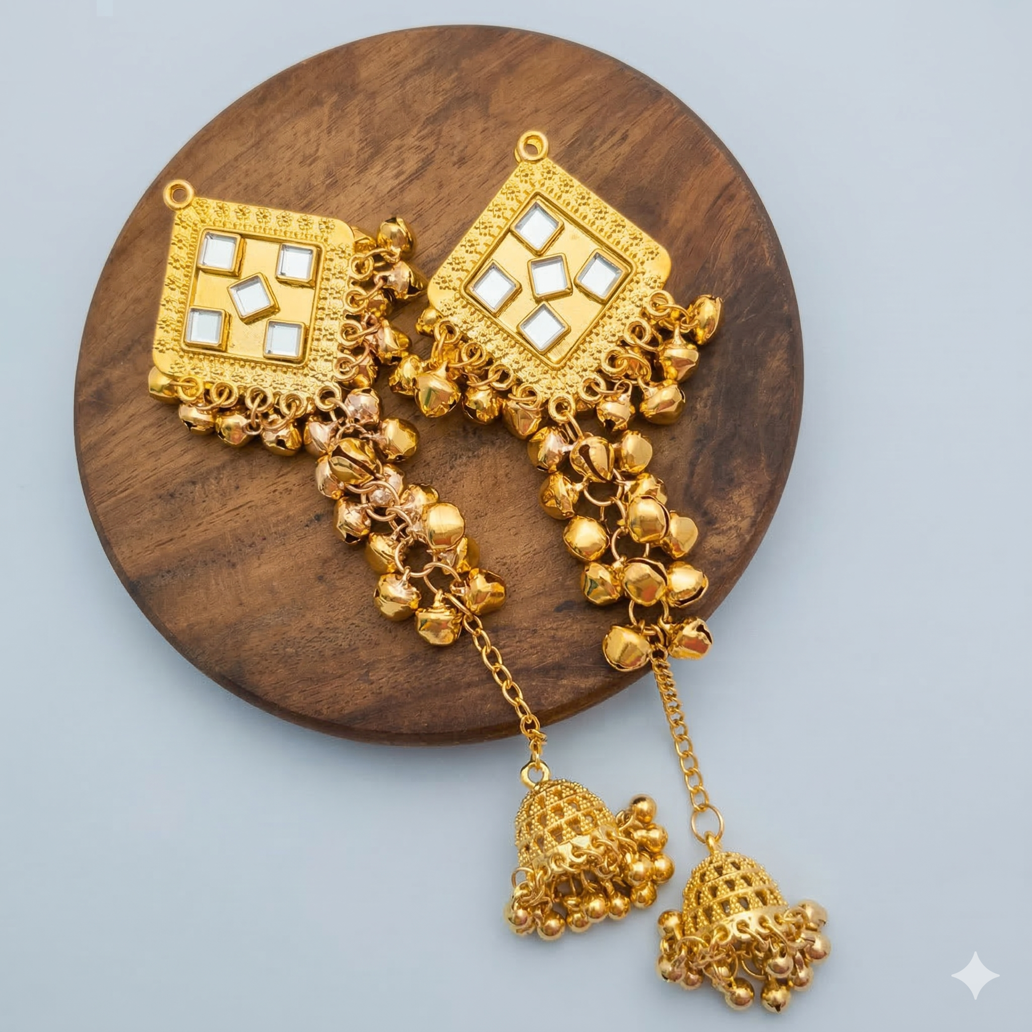 Kashmiri Noor Long Jhumka Earrings