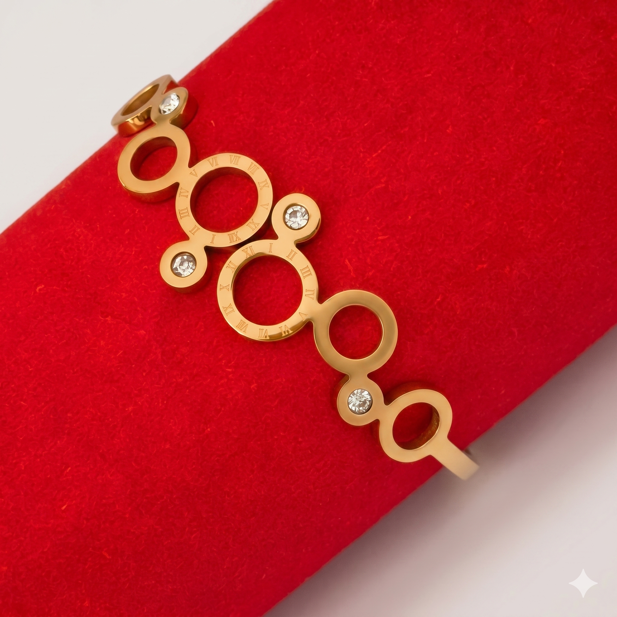 Celestia Circle Anti-Tarnish Bracelet – Gold Stainless Steel Kada