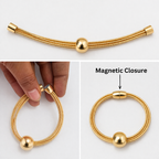 Luxe Gold-Tone Combo Set – 3 Necklaces, 3 Earrings & Magnetic Bracelet (7-in-1 Set)