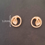 Luxe Halo Leaf Stud Earrings (Anti-Tarnish | Xuping)