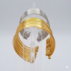 Layered Multi-Bangle Cuff Bracelet Set - Set of 2 - Gold & Oxidized Silver