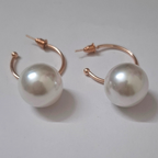 Luna Faux Pearl Hoop Earrings – Minimalist Statement Pearl Drops