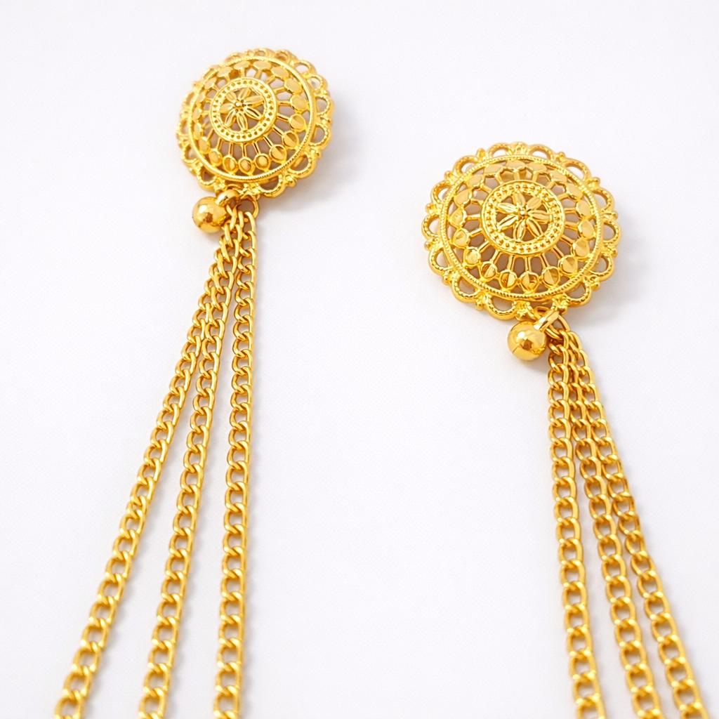 Kashmiri Heritage Multi-Jhumka Statement Earrings