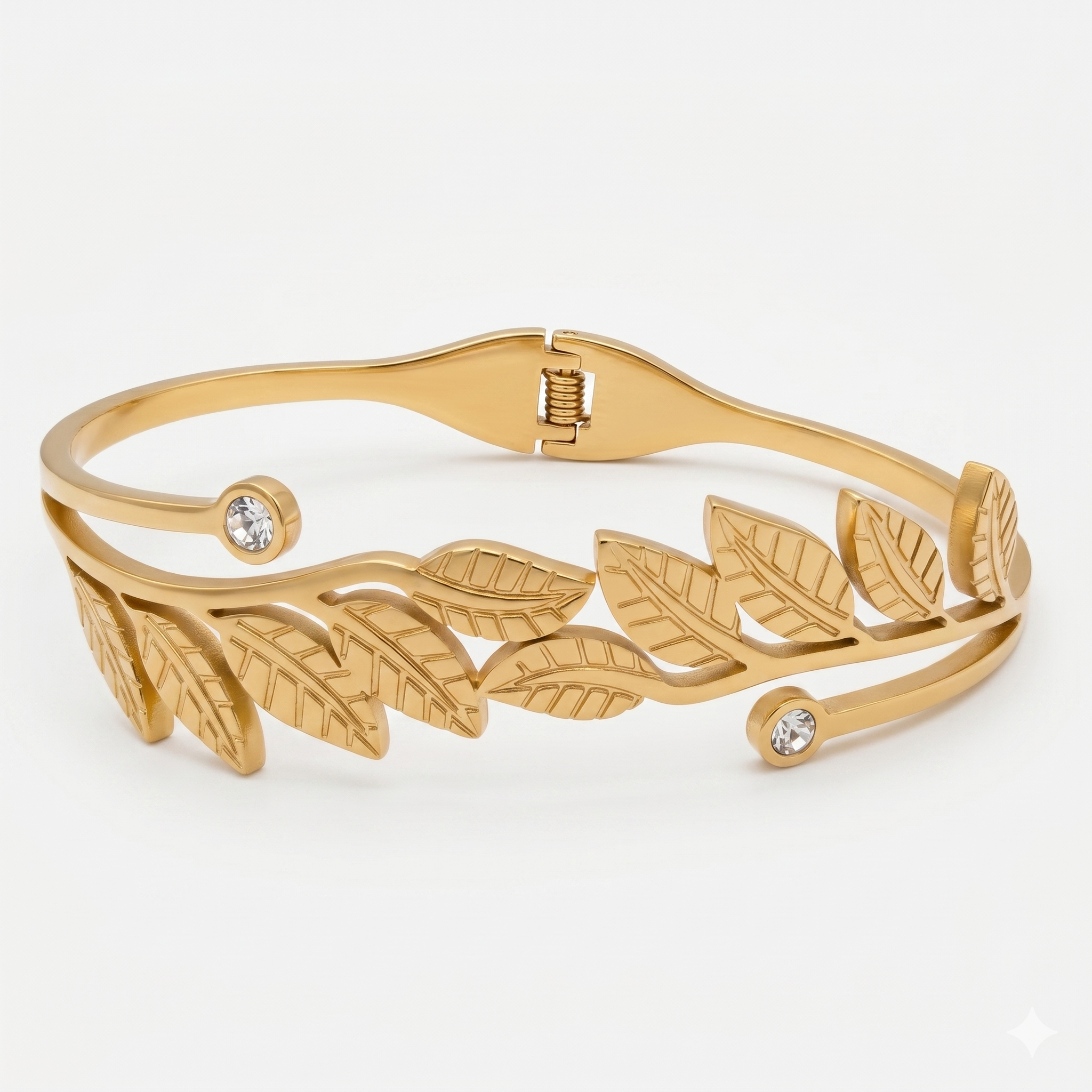 Golden Leaf Luxe Anti-Tarnish Openable Bracelet