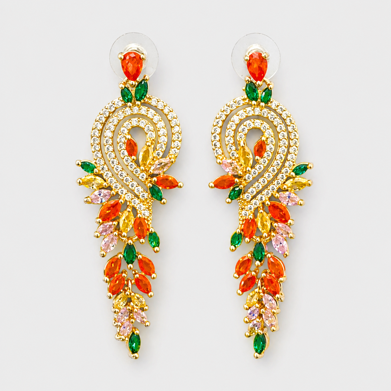 Luxe Multicolor Paisley Drop Earrings - Anti-Tarnish & Premium Finish