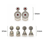Oxidized Silver Earrings Combo - 3 Unique Traditional Designs