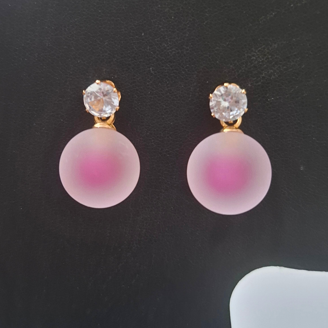 Aurora Frost Faux Pearl Stud Earrings