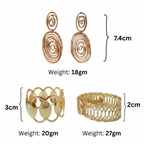 Spiral Earrings with Statement Bracelets – 3 Piece Jewelry Combo