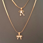 Elegant Bow Charm Jewelry Set (5-in-1 Combo) – 2 Necklaces & 3 Stud Earrings