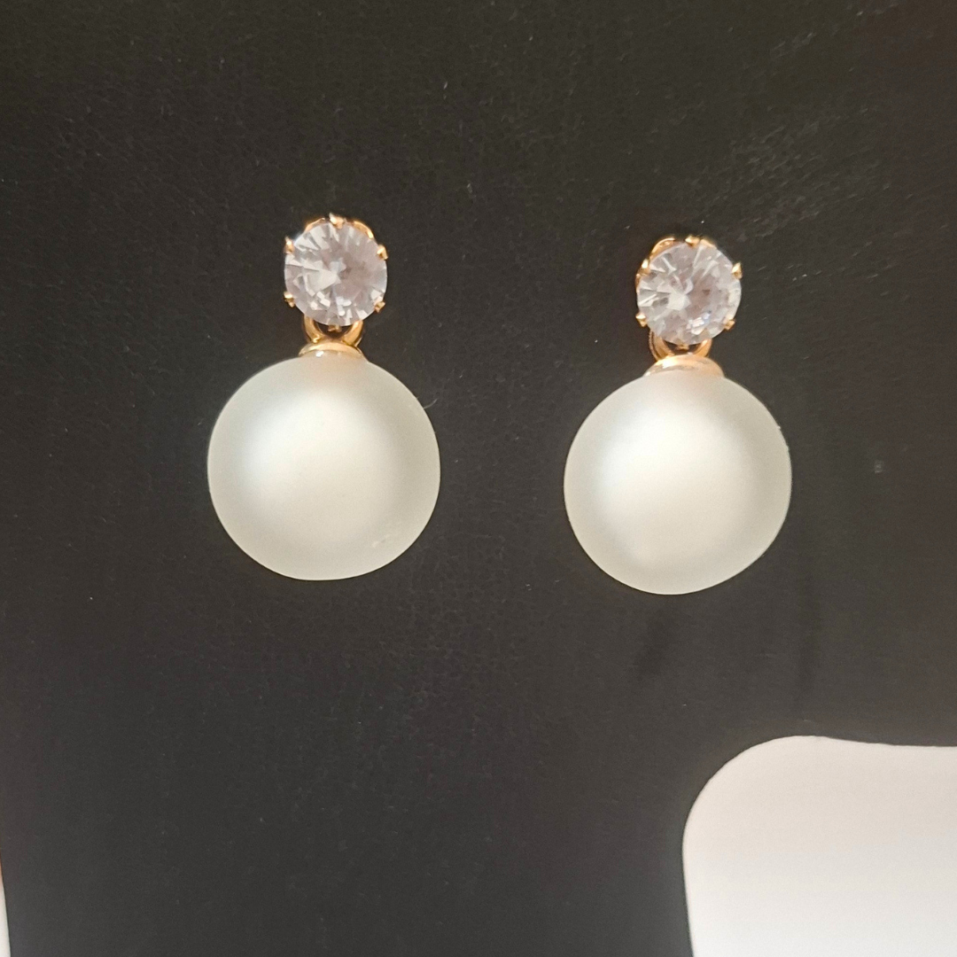 Aurora Frost Faux Pearl Stud Earrings