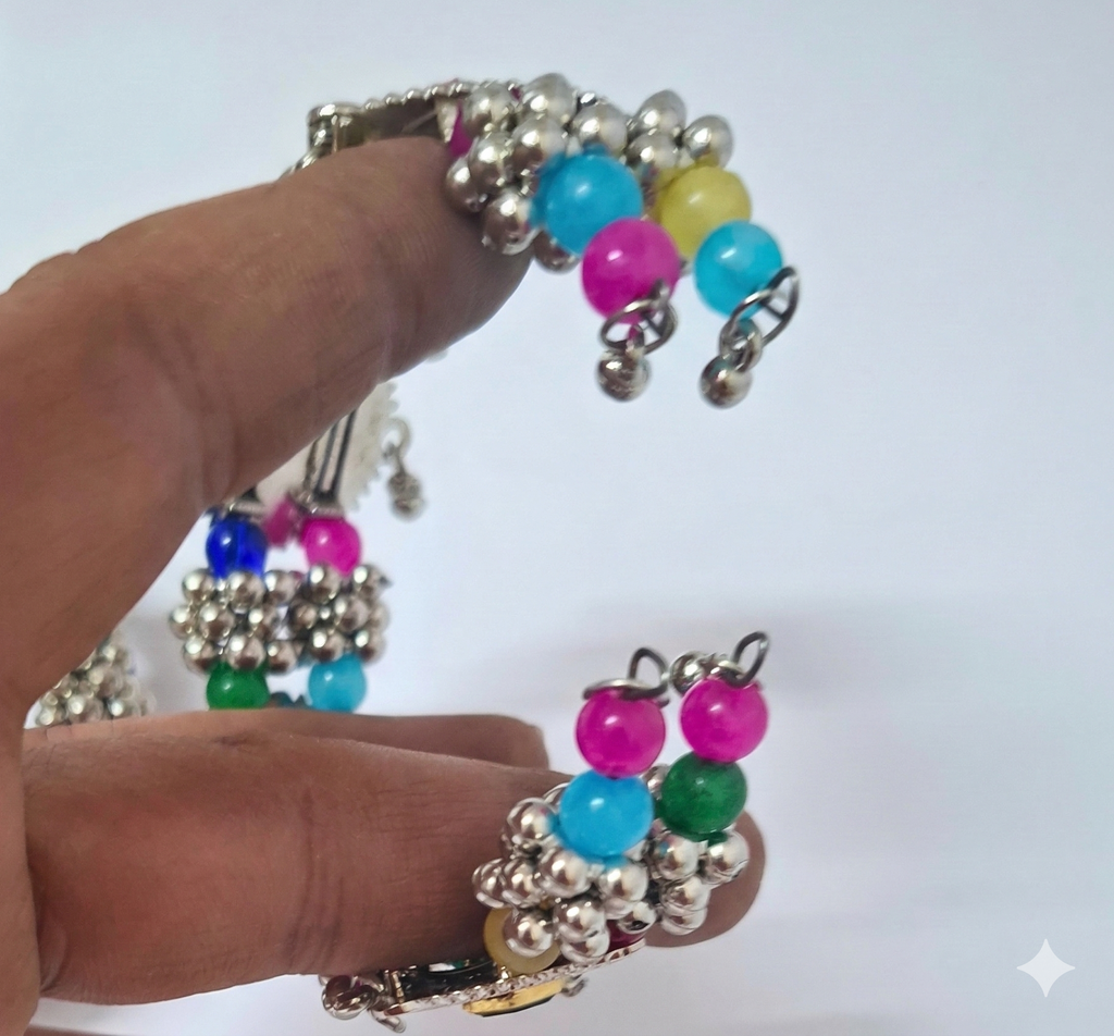Ethnic Oxidized Charm Bracelets – Set of 2