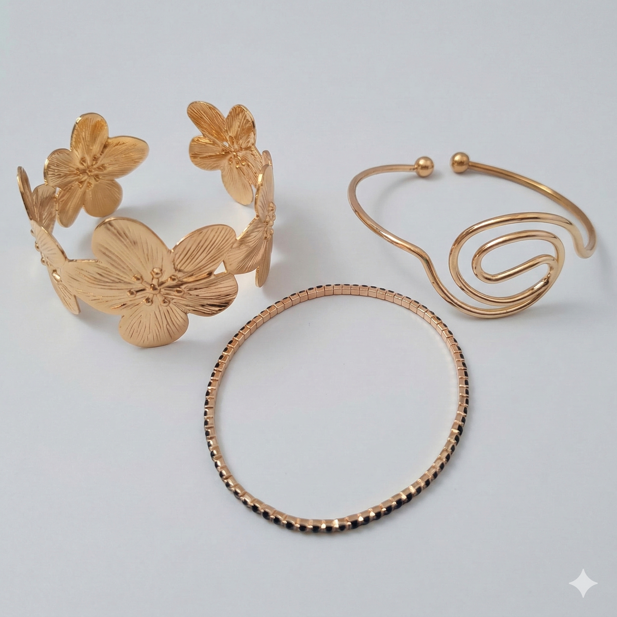 Statement Gold Bracelet 3-Piece Set