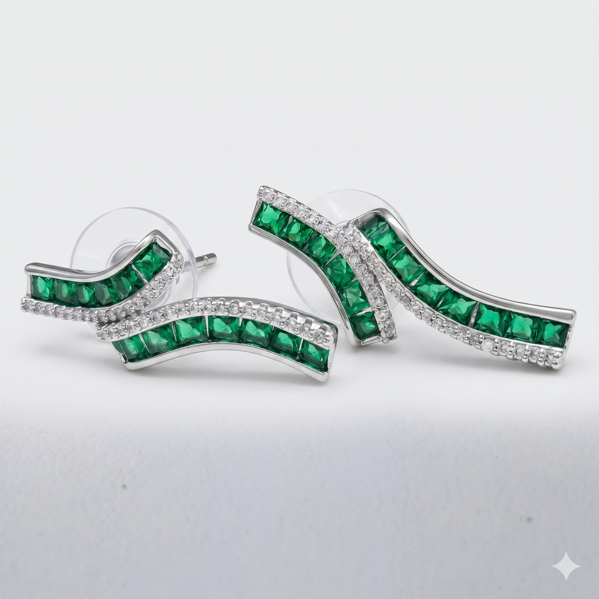 Twisted Elegance Anti-Tarnish American Diamond Earrings
