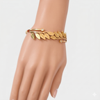Golden Leaf Luxe Anti-Tarnish Openable Bracelet