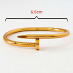 Minimalist Nail Design Gold Tone Bracelet