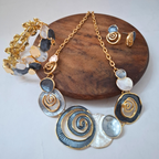 Contemporary Enamel Painted Necklace Set – Necklace, Earrings & Bracelet