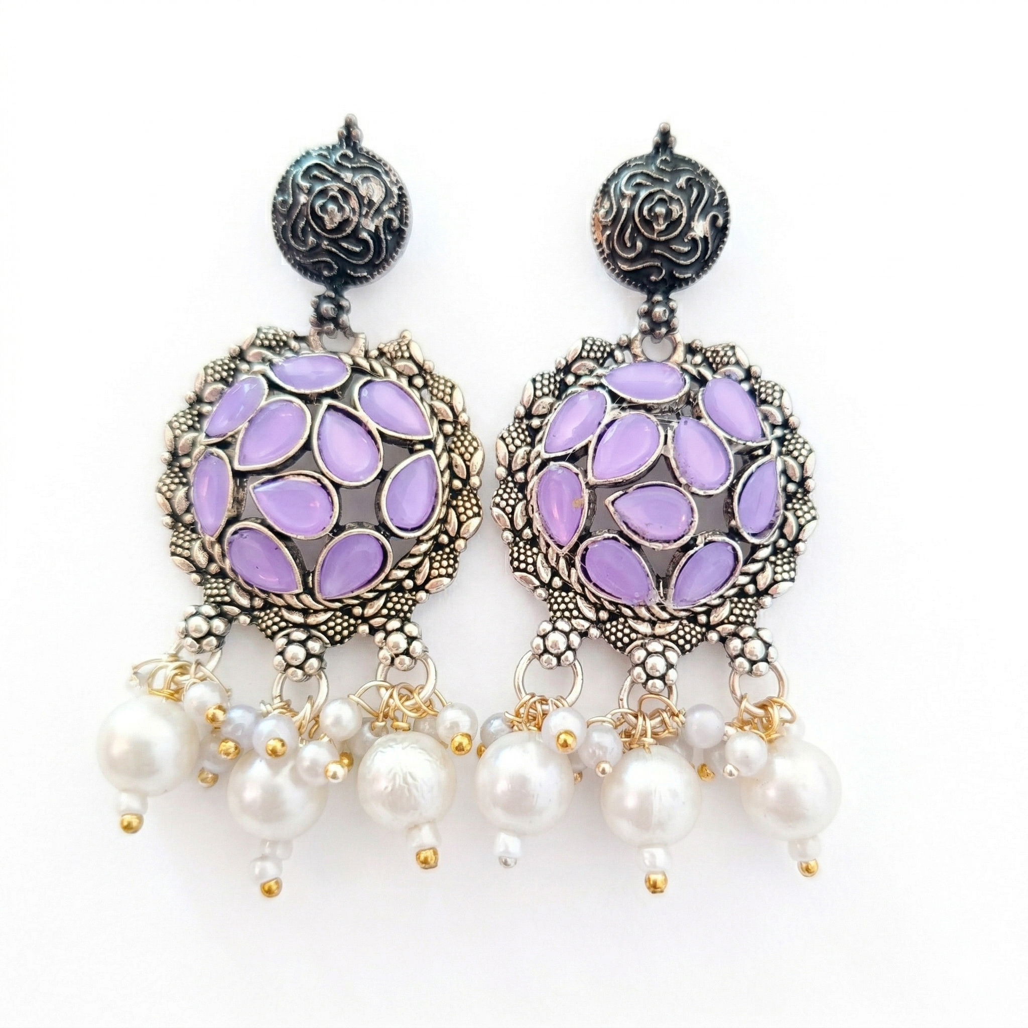 Oxidized Silver Earrings Combo Set (3 Designs) – Bohemian Statement Collection