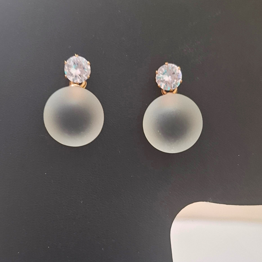 Aurora Frost Faux Pearl Stud Earrings