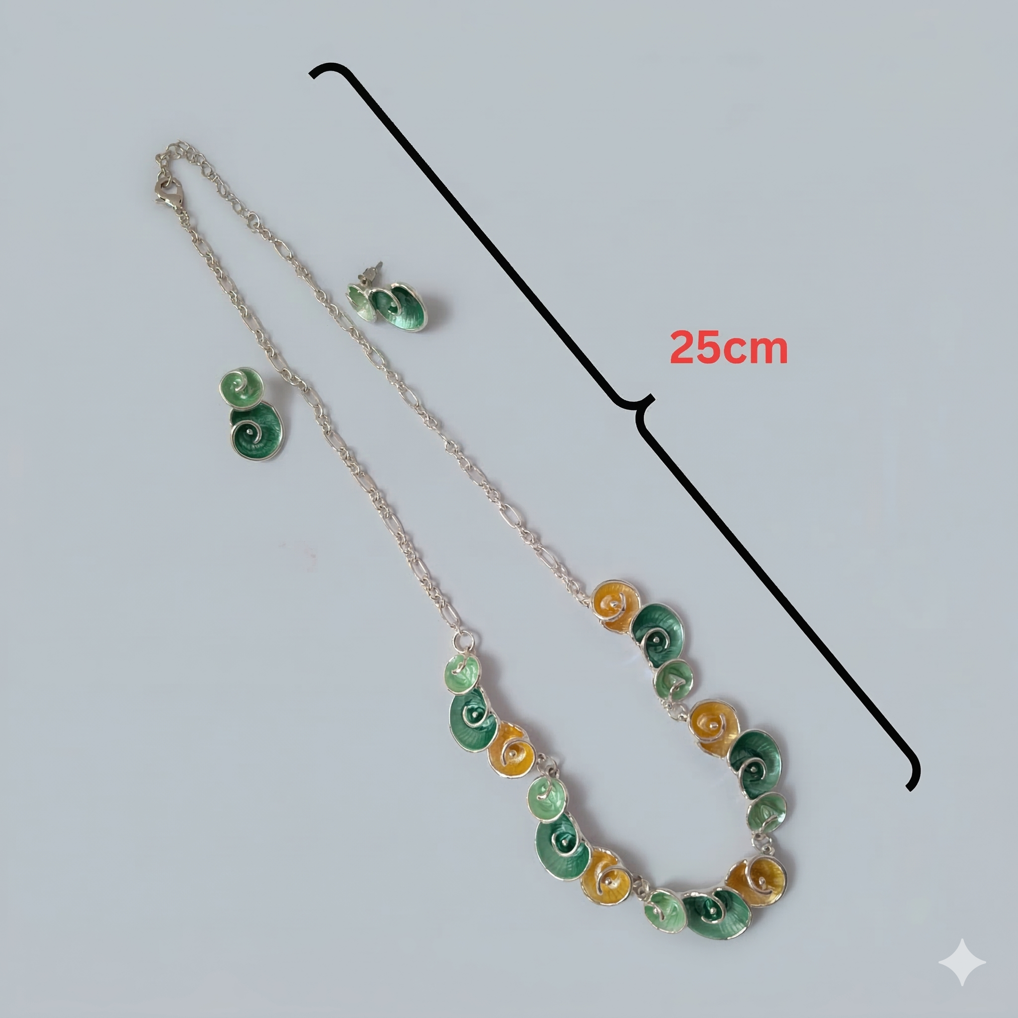 Enamel Finish Necklace & Earrings Set