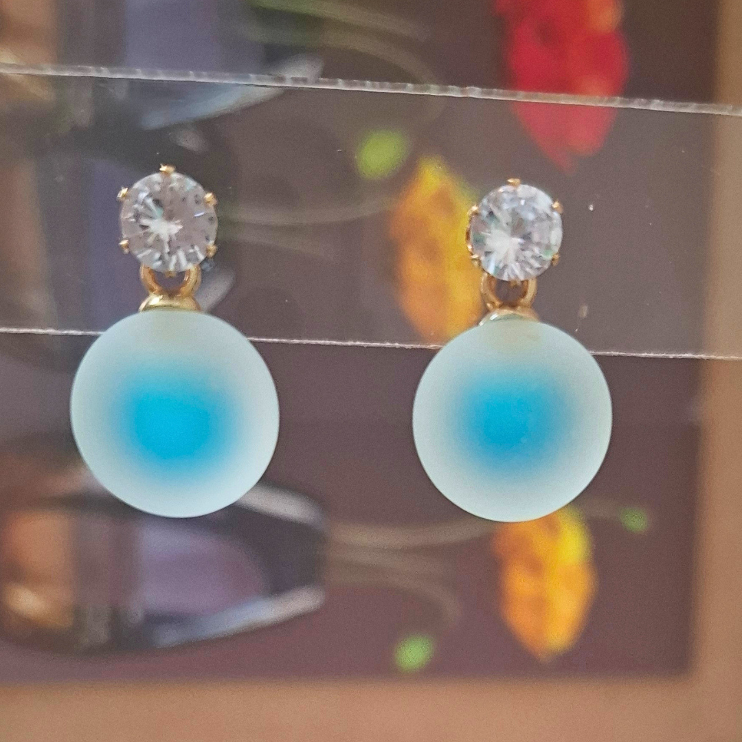 Aurora Frost Faux Pearl Stud Earrings