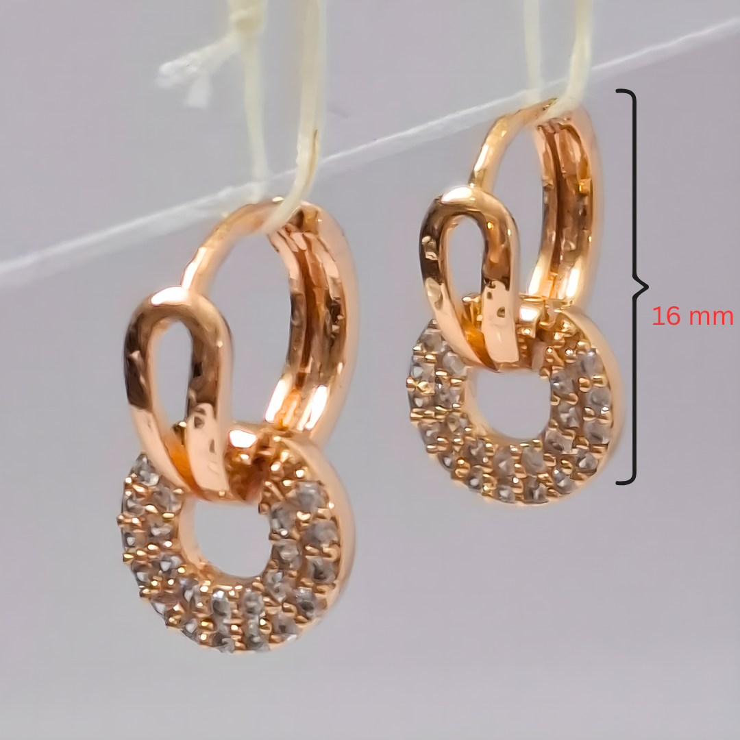 Minimal Luxe Brass Hoop & Stud Earrings Combo with American Diamonds