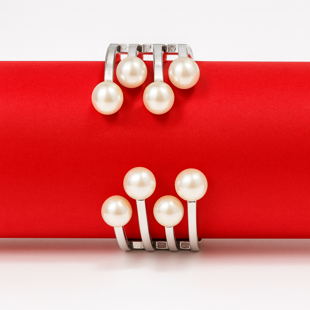Elegant Multi-Layer Pearl Cuff Bracelet