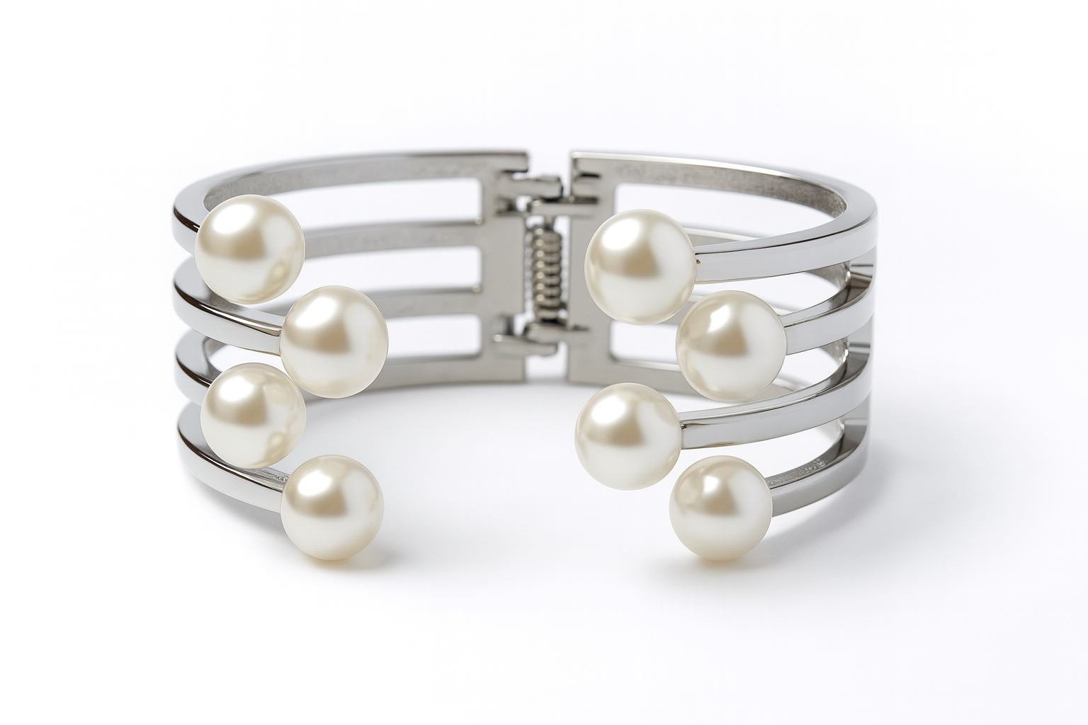 Elegant Multi-Layer Pearl Cuff Bracelet