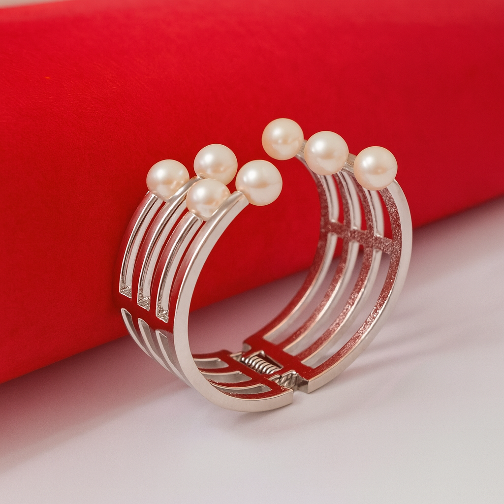 Elegant Multi-Layer Pearl Cuff Bracelet