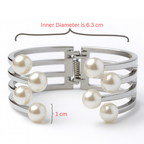 Elegant Multi-Layer Pearl Cuff Bracelet