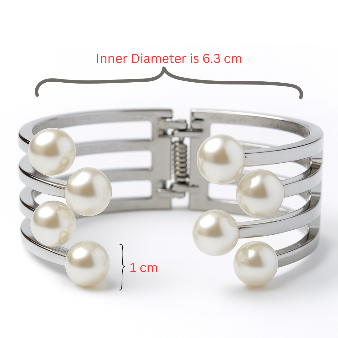 Elegant Multi-Layer Pearl Cuff Bracelet