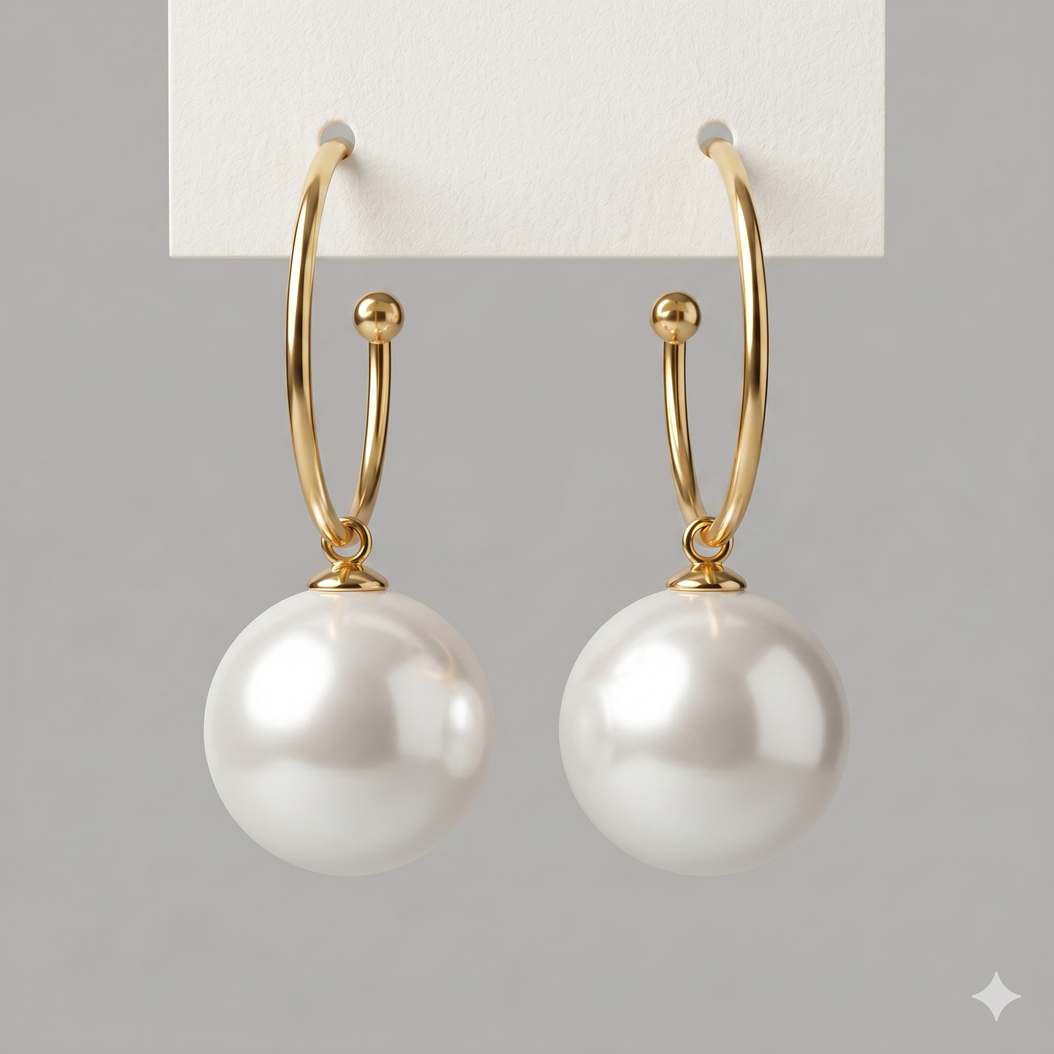 Luna Faux Pearl Hoop Earrings – Minimalist Statement Pearl Drops