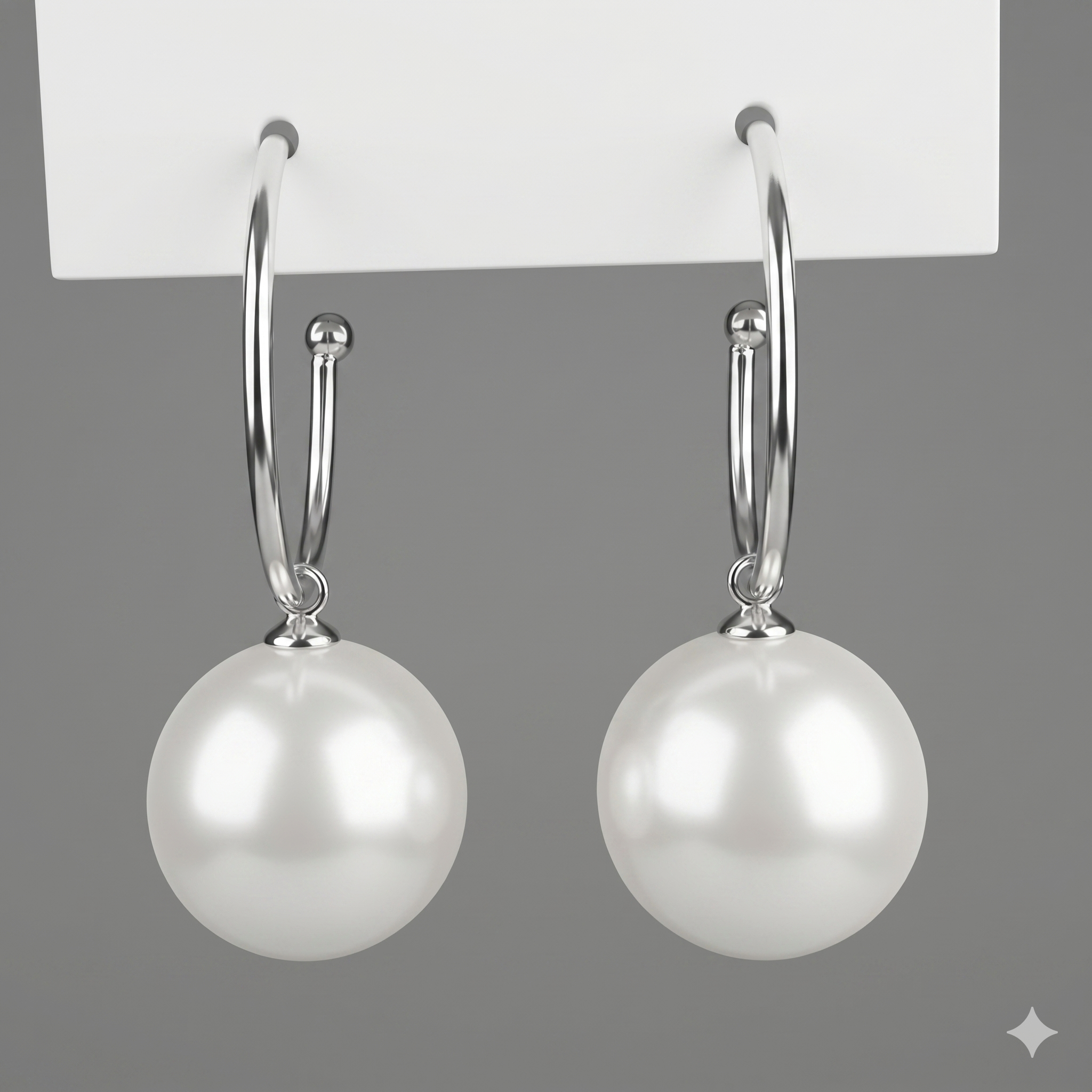 Luna Faux Pearl Hoop Earrings – Minimalist Statement Pearl Drops