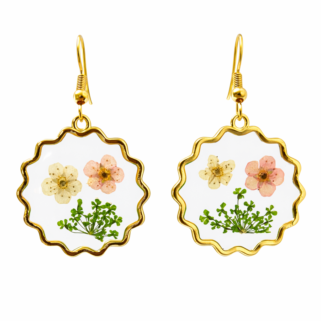 Botanical Resin Art Earrings – 12 Unique Variants