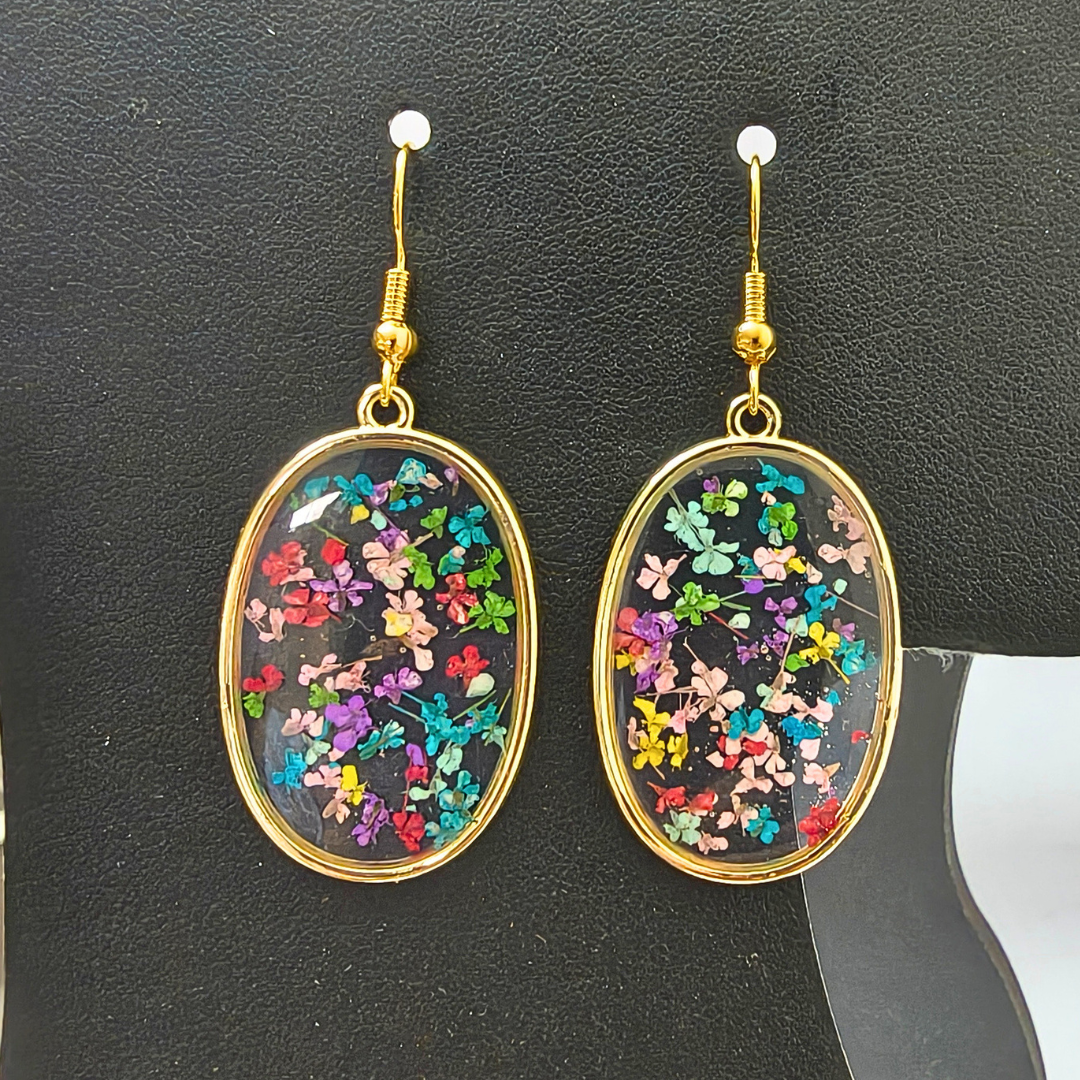 Botanical Resin Art Earrings – 12 Unique Variants