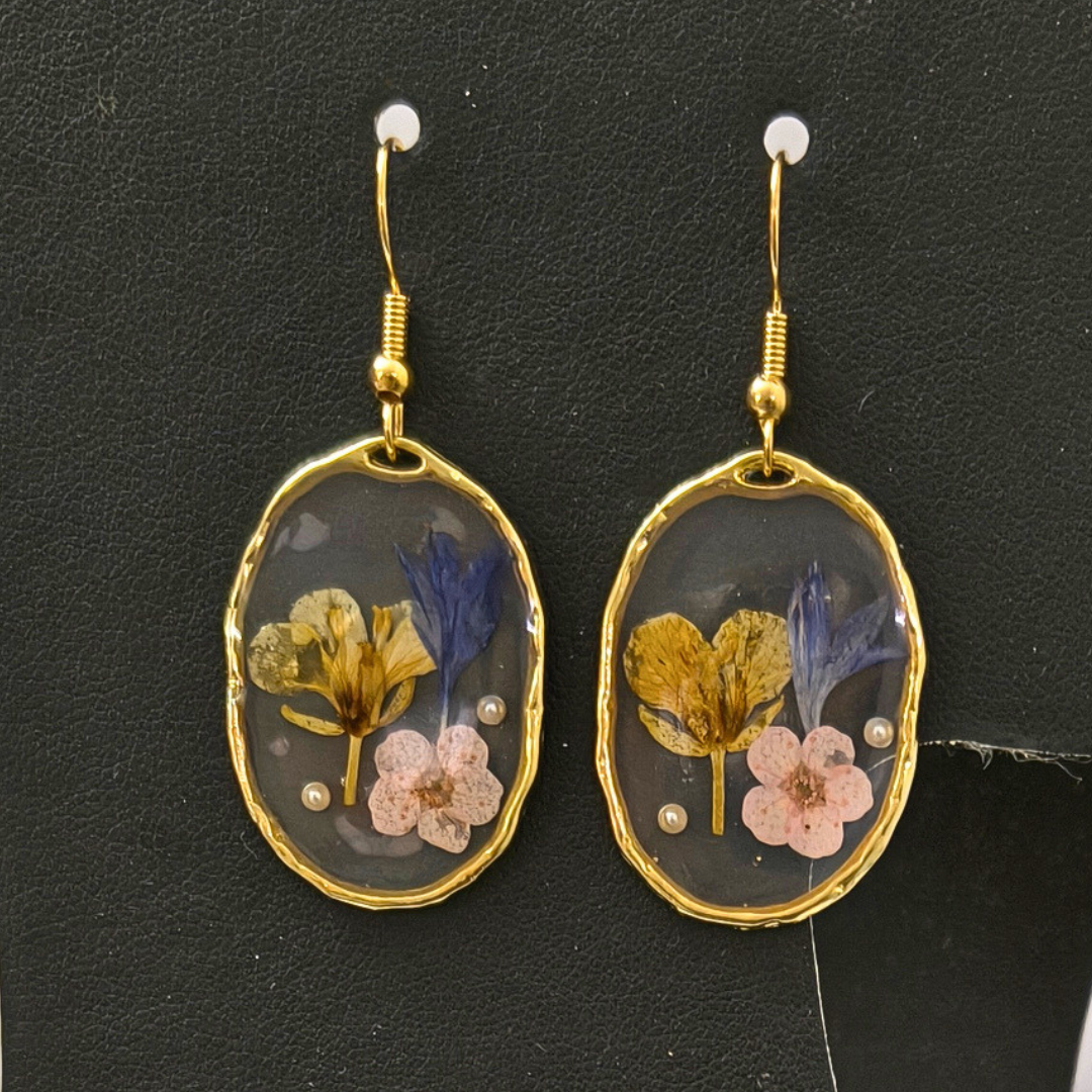 Botanical Resin Art Earrings – 12 Unique Variants