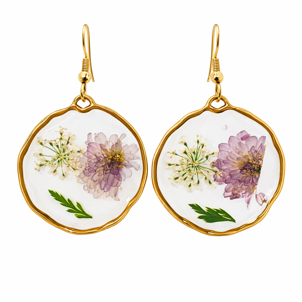 Botanical Resin Art Earrings – 12 Unique Variants