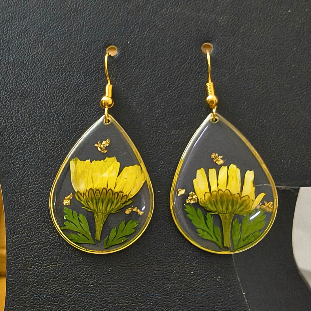 Botanical Resin Art Earrings – 12 Unique Variants