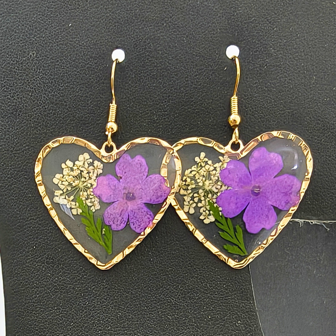 Botanical Resin Art Earrings – 12 Unique Variants