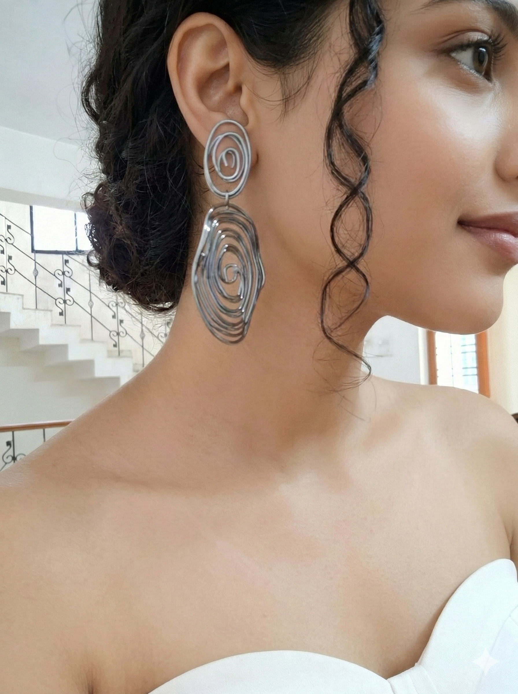 Spiral Earrings with Statement Bracelets – 3 Piece Jewelry Combo